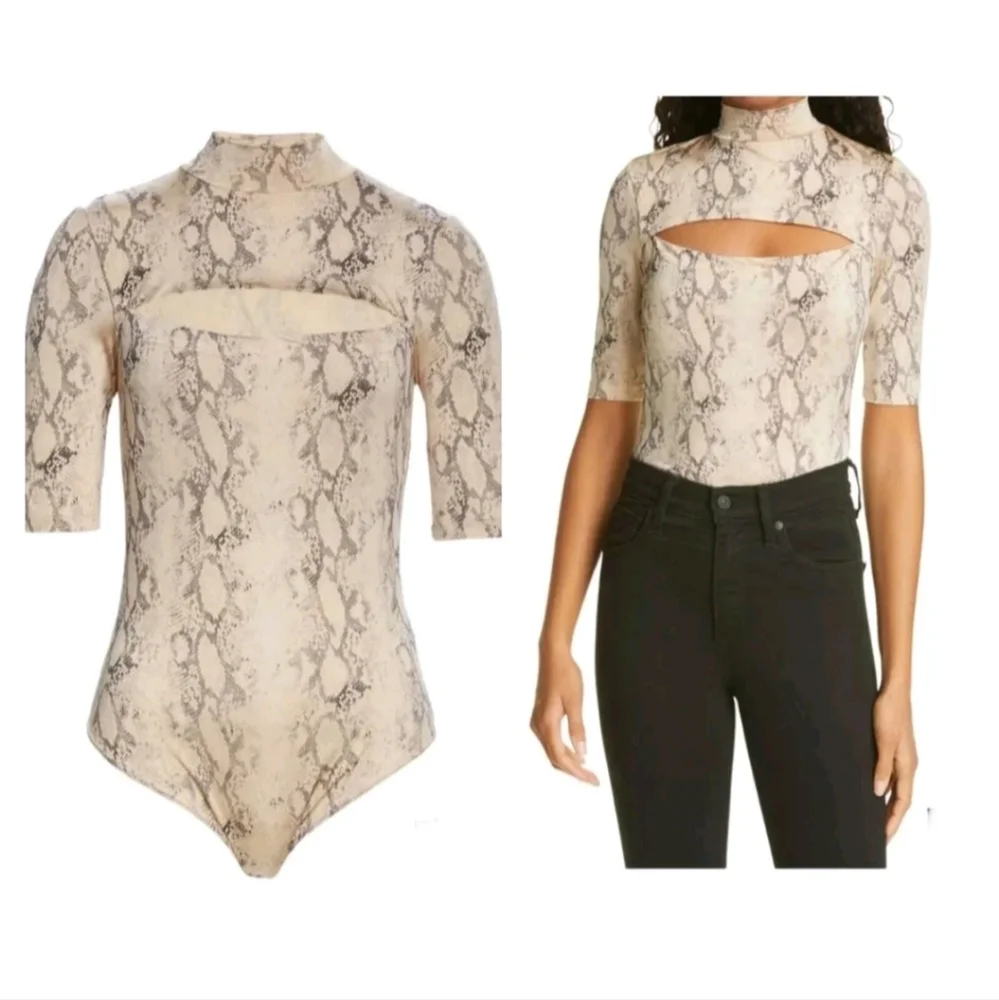 JONATHAN SIMKHAI Haze Snake Print Bodysuit Size XS NWOT - Picture 1 of 8